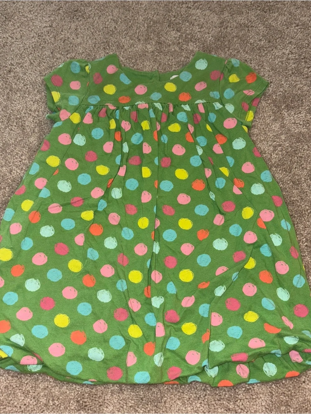 GAP Green Tunic with Multicolor Polka Dots 3T